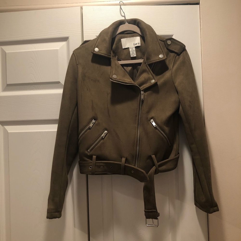 NWOT Bar III Faux-Suede Moto Jacket - Picture 4 of 5